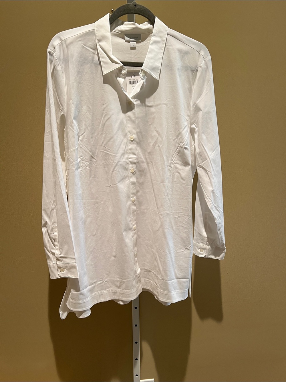 J. Jill White Long-Sleeve Button-Front Shirt